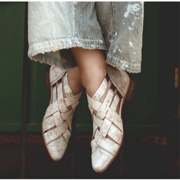 Bed Stu Brittany Sandals Braided Nectar Lux White Tan - Picture 4 of 17